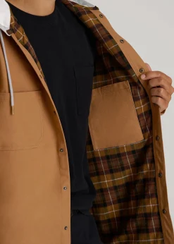 LJ&S Flannel-Lined Canvas Shirt Jacket for Tall Men
