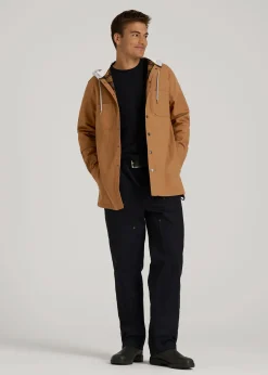 LJ&S Flannel-Lined Canvas Shirt Jacket for Tall Men