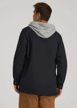 LJ&S Flannel-Lined Canvas Shirt Jacket for Tall Men