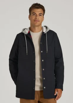 LJ&S Flannel-Lined Canvas Shirt Jacket for Tall Men