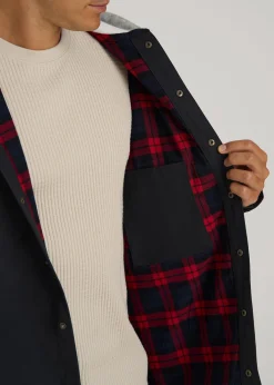LJ&S Flannel-Lined Canvas Shirt Jacket for Tall Men