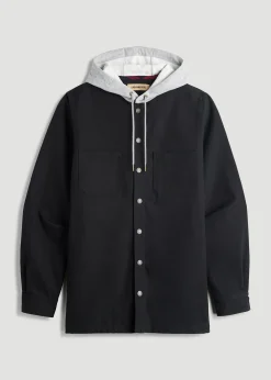 LJ&S Flannel-Lined Canvas Shirt Jacket for Tall Men