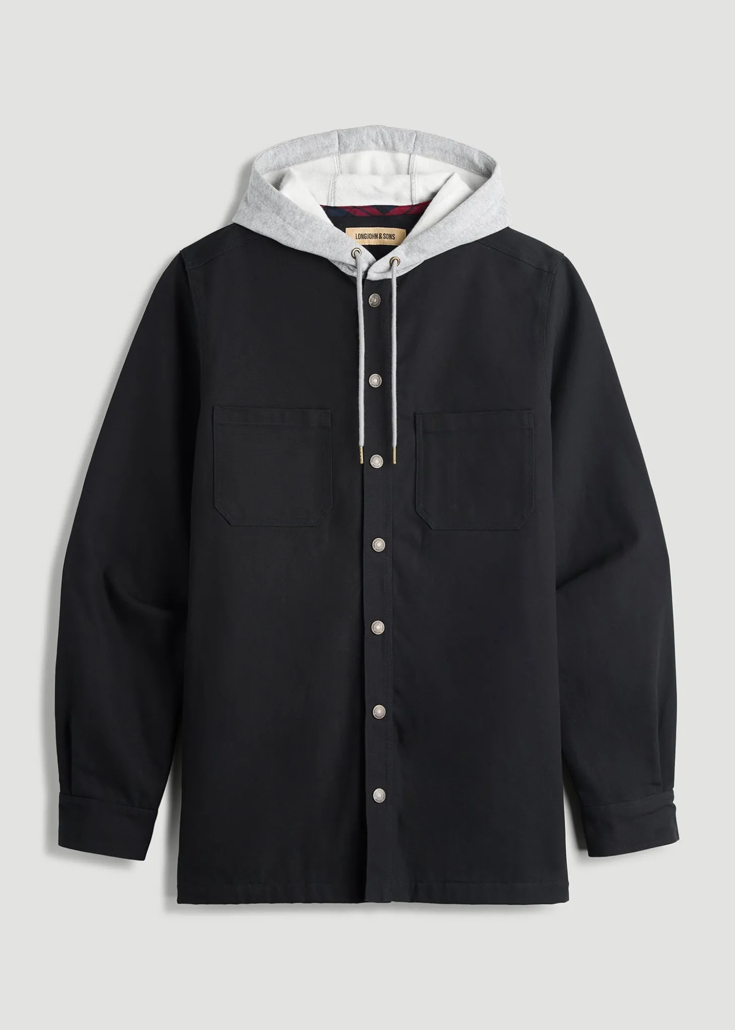 LJ&S Flannel-Lined Canvas Shirt Jacket for Tall Men