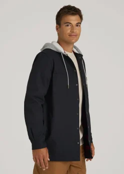 LJ&S Flannel-Lined Canvas Shirt Jacket for Tall Men