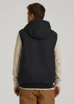 LJ&S Flannel-Lined Canvas Work Vest for Tall Men