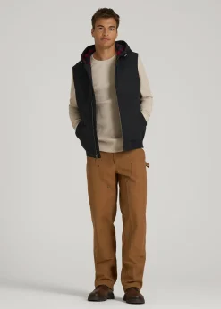 LJ&S Flannel-Lined Canvas Work Vest for Tall Men