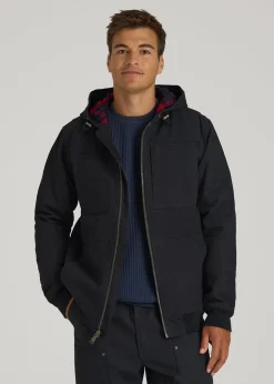 LJ&S Flannel-Lined Canvas Work Jacket for Tall Men