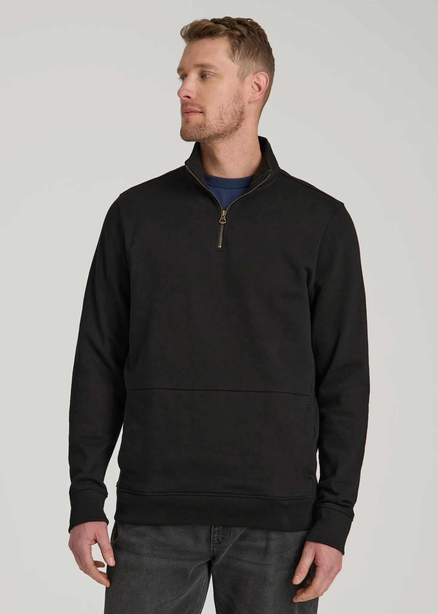LJ&S Heavyweight Quarter-Zip Pullover for Tall Men