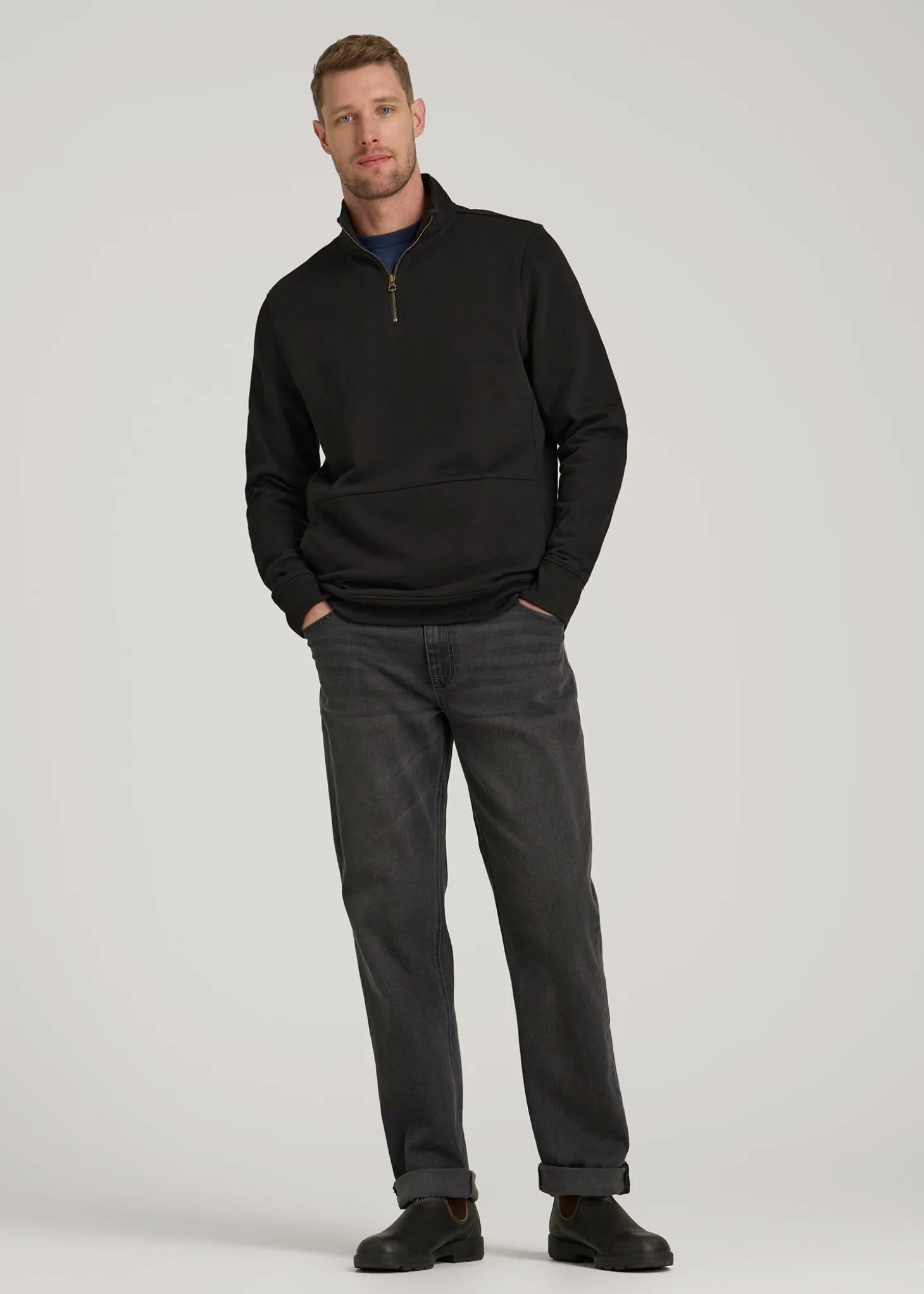 LJ&S Heavyweight Quarter-Zip Pullover for Tall Men