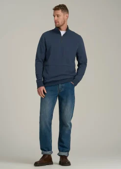 LJ&S Heavyweight Quarter-Zip Pullover for Tall Men