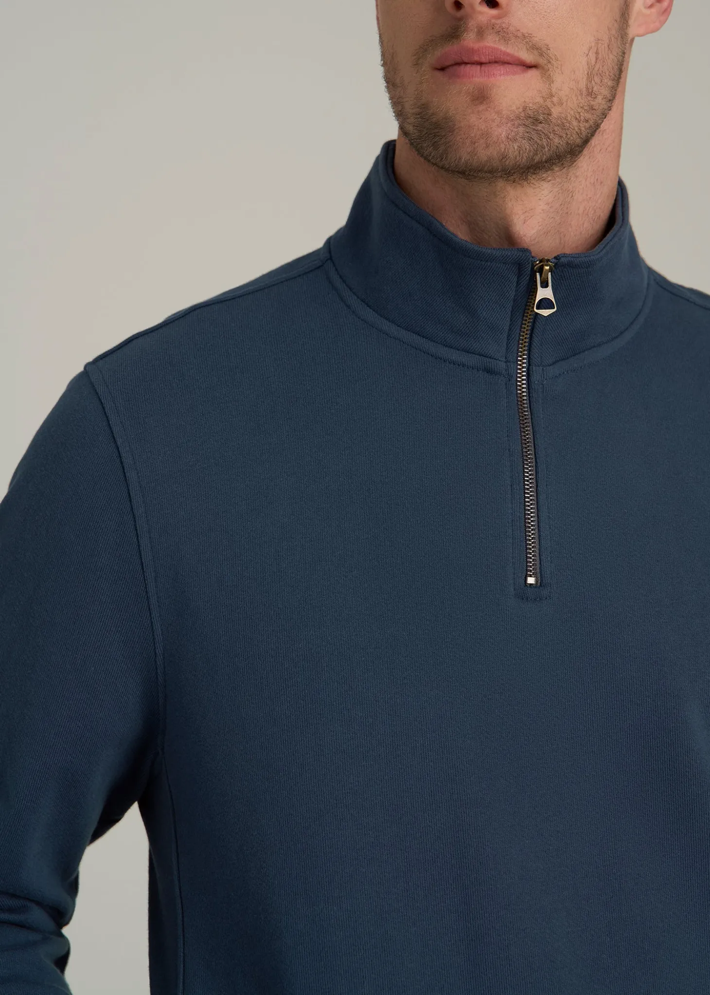 LJ&S Heavyweight Quarter-Zip Pullover for Tall Men