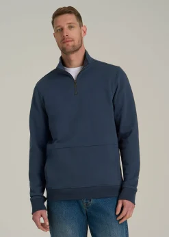 LJ&S Heavyweight Quarter-Zip Pullover for Tall Men