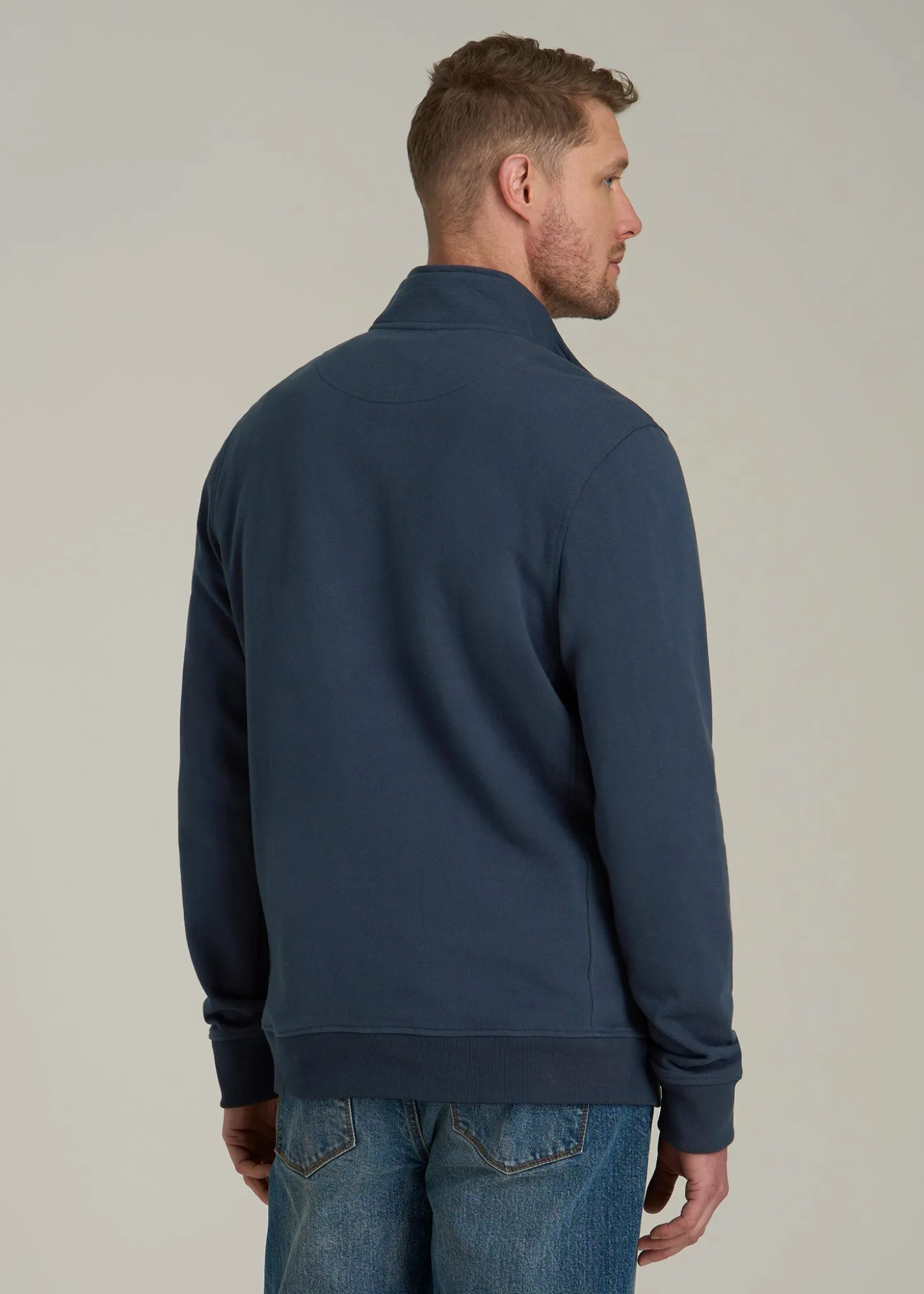LJ&S Heavyweight Quarter-Zip Pullover for Tall Men