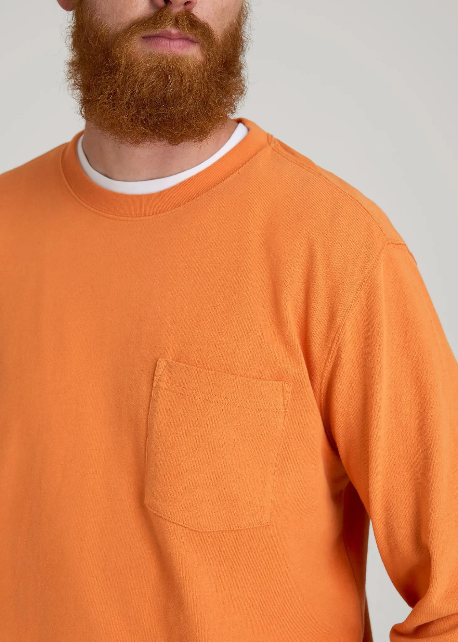 LJ&S Long Sleeve Workwear Pocket Tee for Tall Men