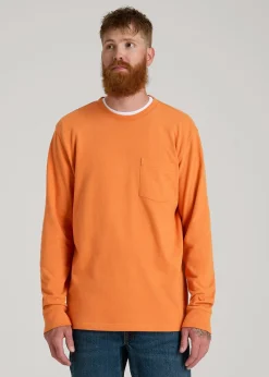 LJ&S Long Sleeve Workwear Pocket Tee for Tall Men