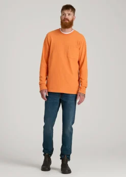 LJ&S Long Sleeve Workwear Pocket Tee for Tall Men