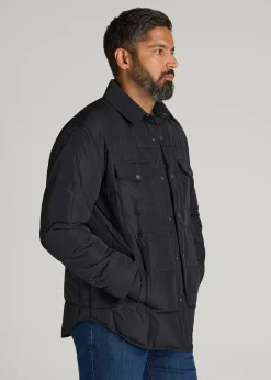 LJ&S Puffer Shirt Jacket for Tall Men