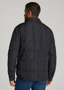 LJ&S Puffer Shirt Jacket for Tall Men