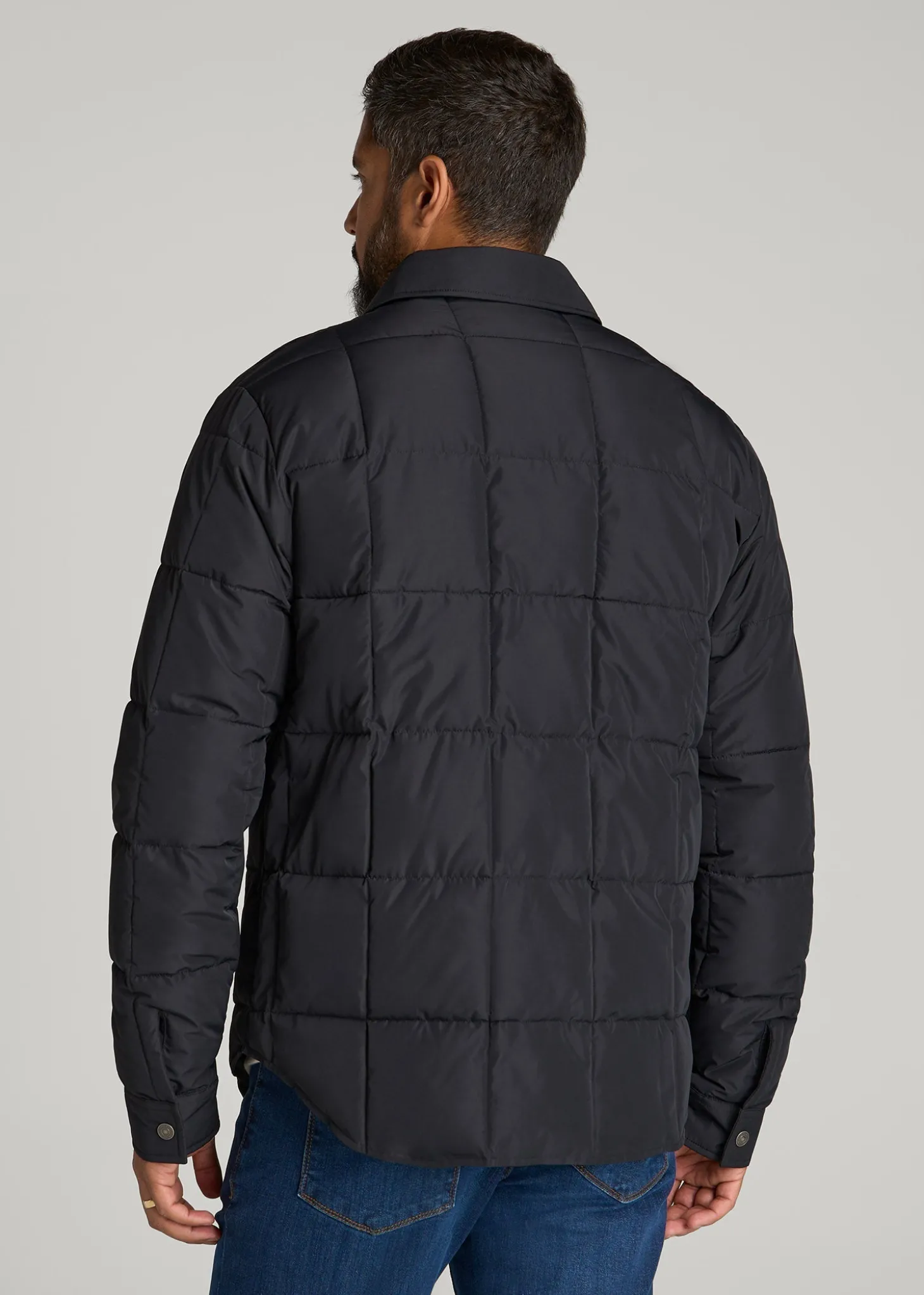 LJ&S Puffer Shirt Jacket for Tall Men