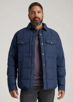 LJ&S Puffer Shirt Jacket for Tall Men