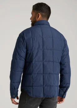 LJ&S Puffer Shirt Jacket for Tall Men