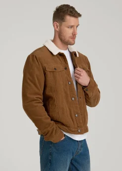 LJ&S Sherpa Corduroy Trucker Jacket for Tall Men