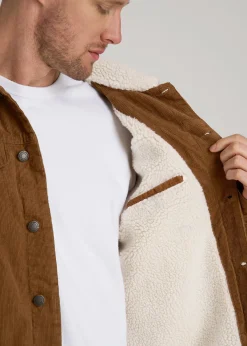 LJ&S Sherpa Corduroy Trucker Jacket for Tall Men