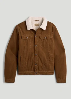 LJ&S Sherpa Corduroy Trucker Jacket for Tall Men