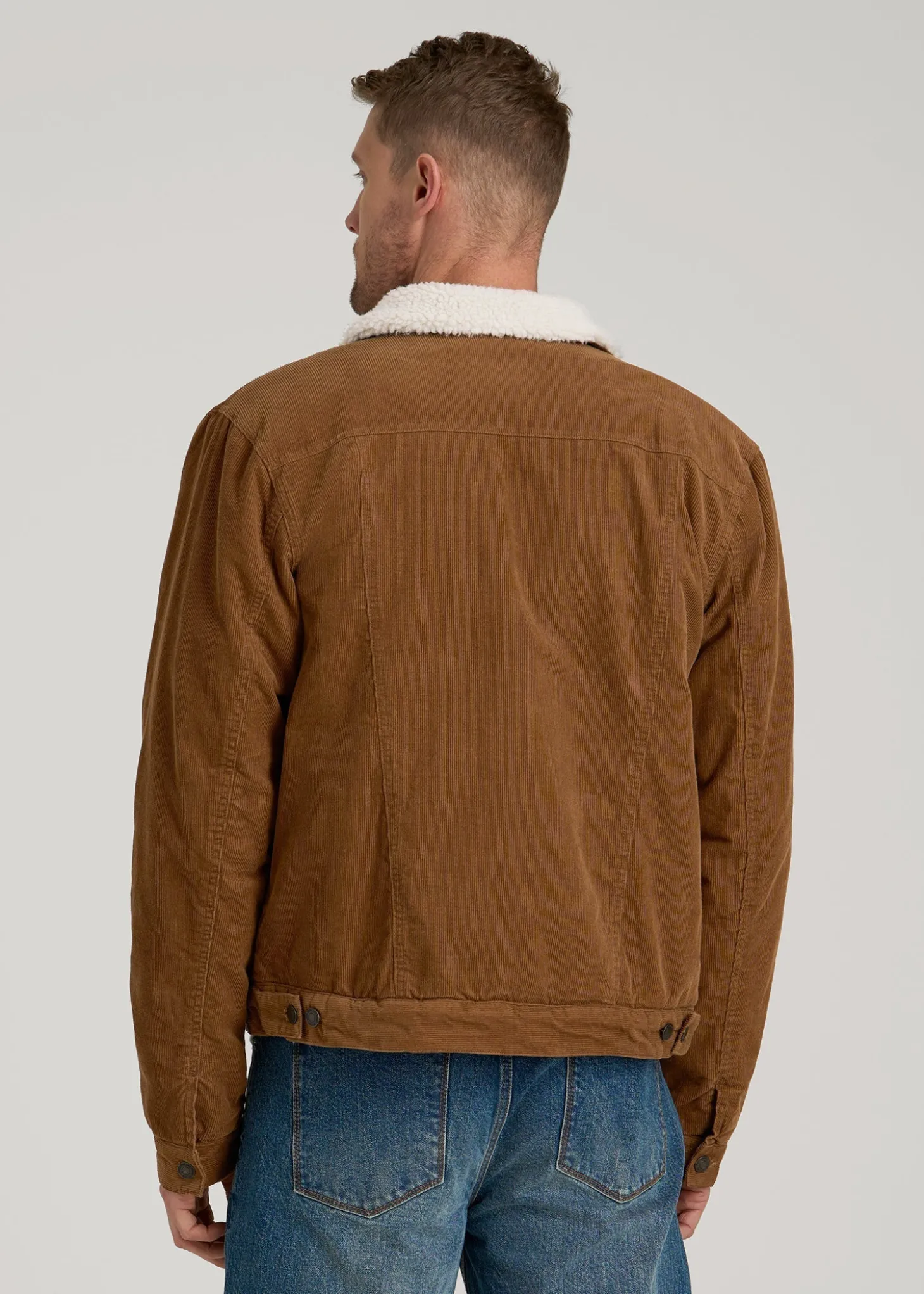 LJ&S Sherpa Corduroy Trucker Jacket for Tall Men