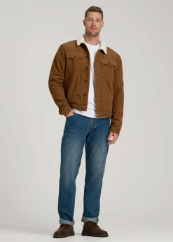 LJ&S Sherpa Corduroy Trucker Jacket for Tall Men