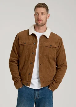 LJ&S Sherpa Corduroy Trucker Jacket for Tall Men