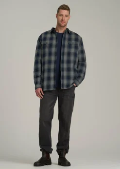 LJ&S Sherpa-Lined Shirt Jacket for Tall Men