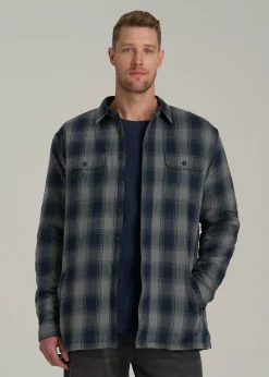 LJ&S Sherpa-Lined Shirt Jacket for Tall Men