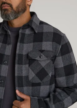 LJ&S Wool Blend Shirt Jacket for Tall Men
