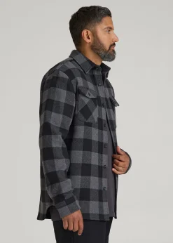 LJ&S Wool Blend Shirt Jacket for Tall Men