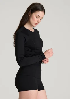 Long Sleeve Crewneck Rashguard for Tall Women