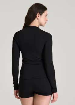 Long Sleeve Crewneck Rashguard for Tall Women