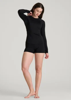 Long Sleeve Crewneck Rashguard for Tall Women