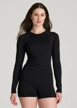 Long Sleeve Crewneck Rashguard for Tall Women