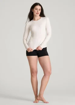 Long Sleeve Crewneck Rashguard for Tall Women