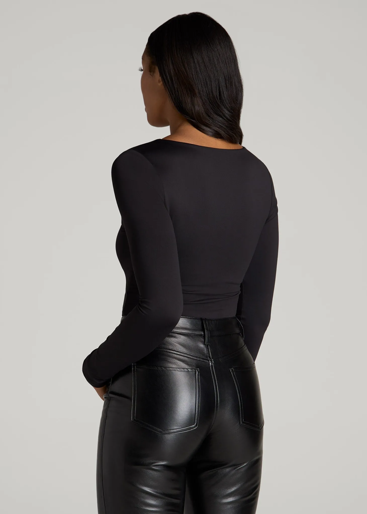 Long Sleeve Square Neck Bodysuit for Tall Women