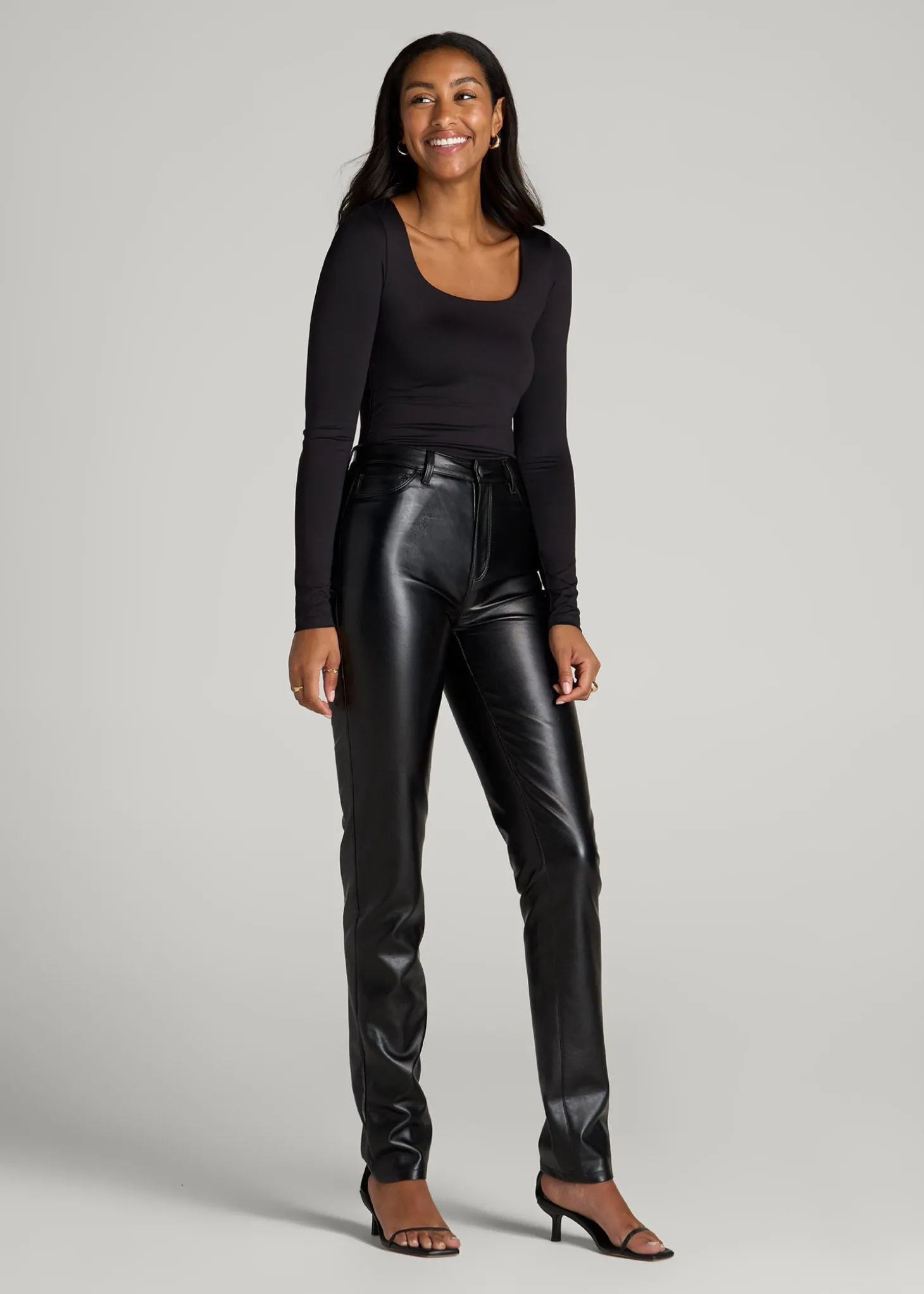 Long Sleeve Square Neck Bodysuit for Tall Women