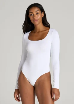 Long Sleeve Square Neck Bodysuit for Tall Women