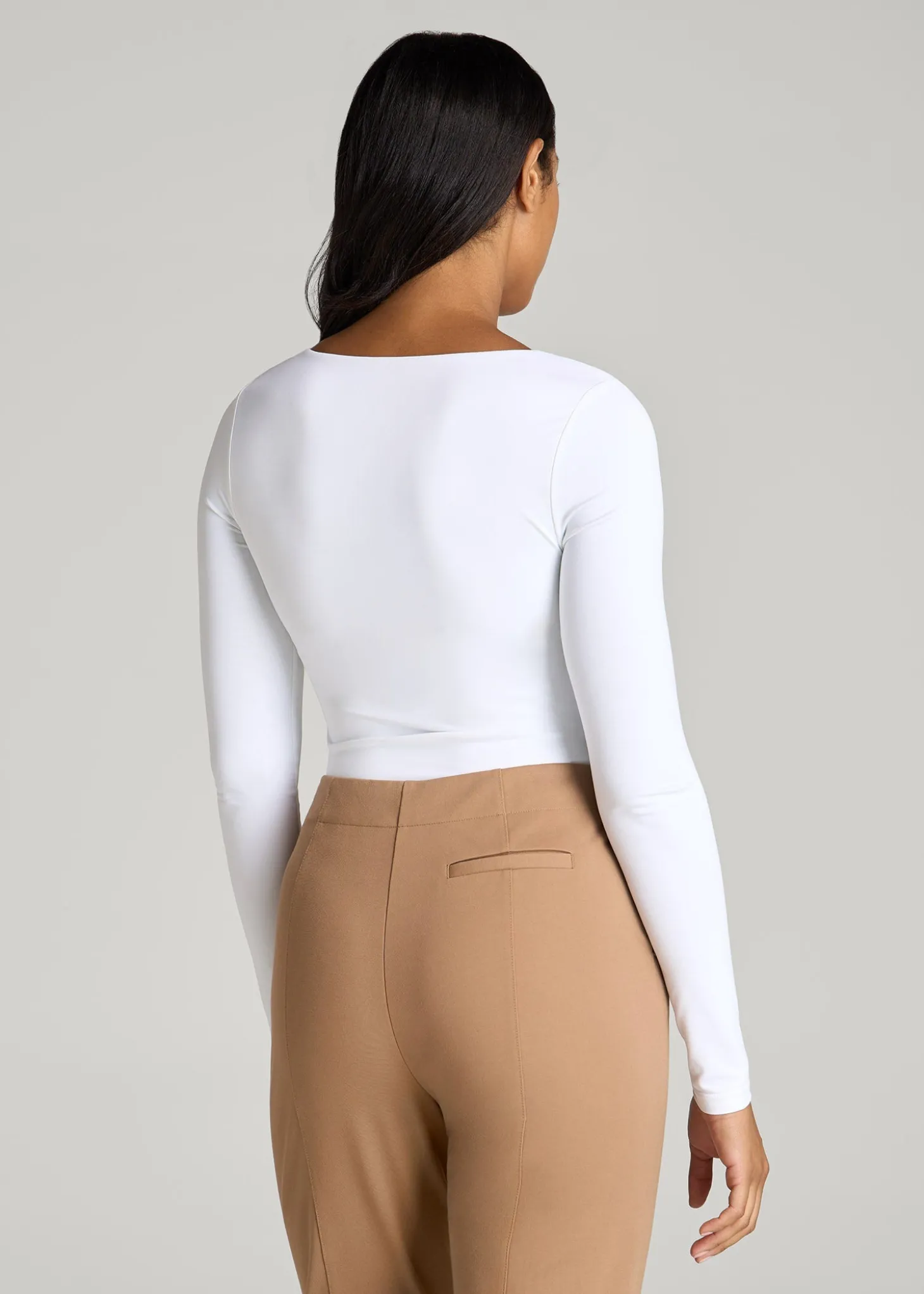 Long Sleeve Square Neck Bodysuit for Tall Women