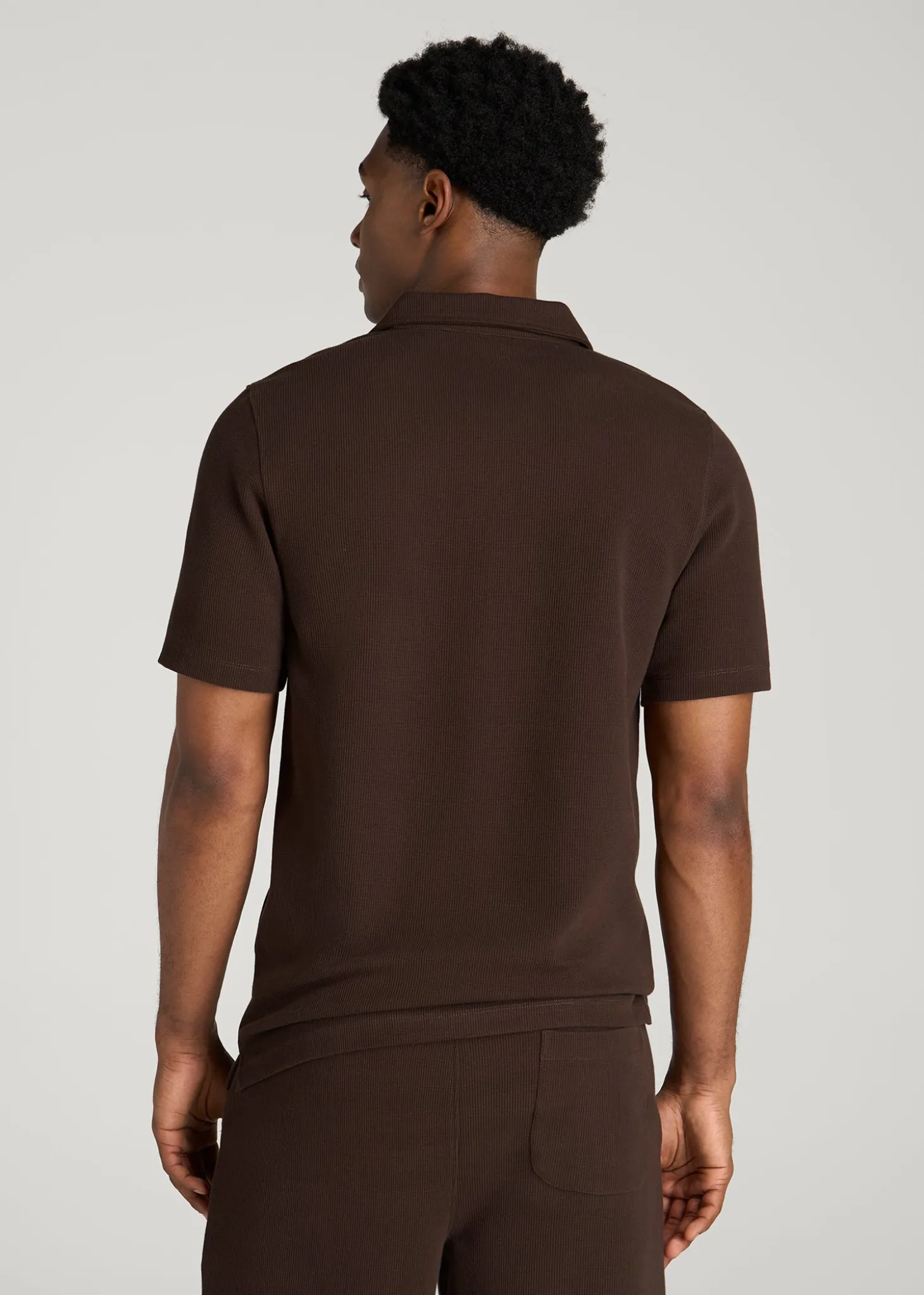 Micro Waffle Polo for Tall Men