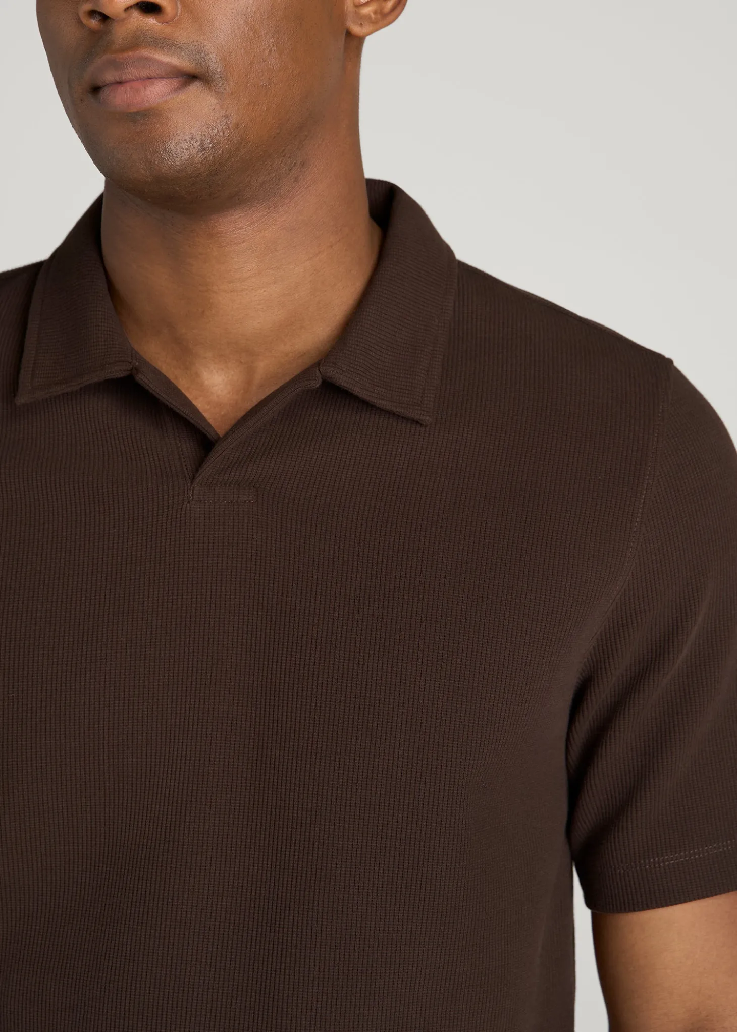 Micro Waffle Polo for Tall Men