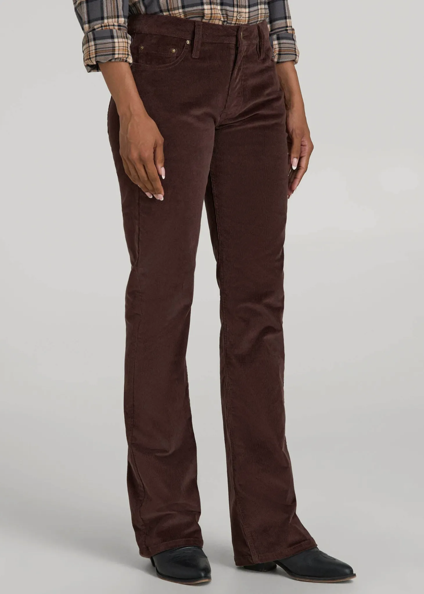 Mid-Rise Mini Bootcut Corduroy Pants for Tall Women