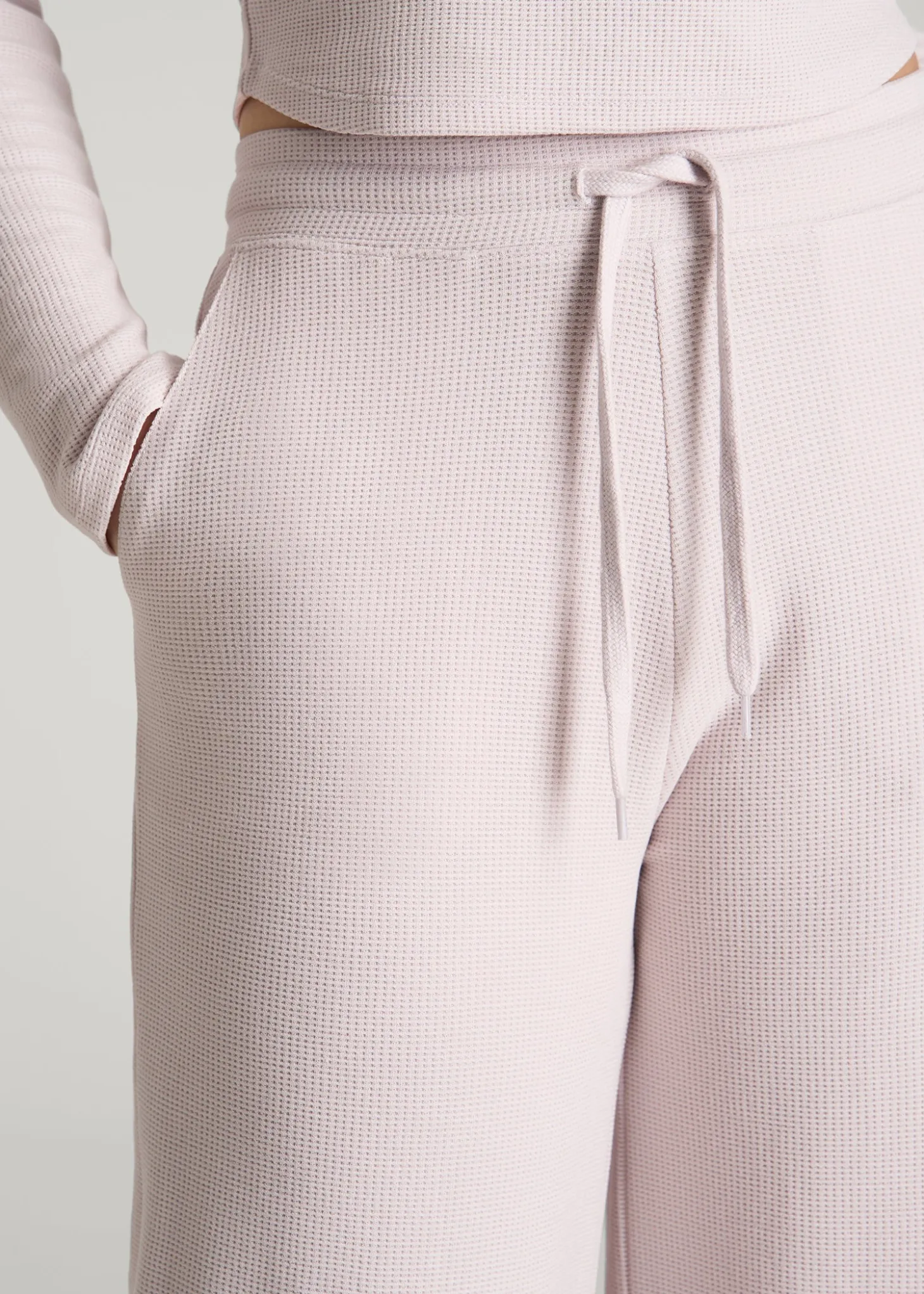 Mid Rise Waffle Wide Leg Pant for Tall Women