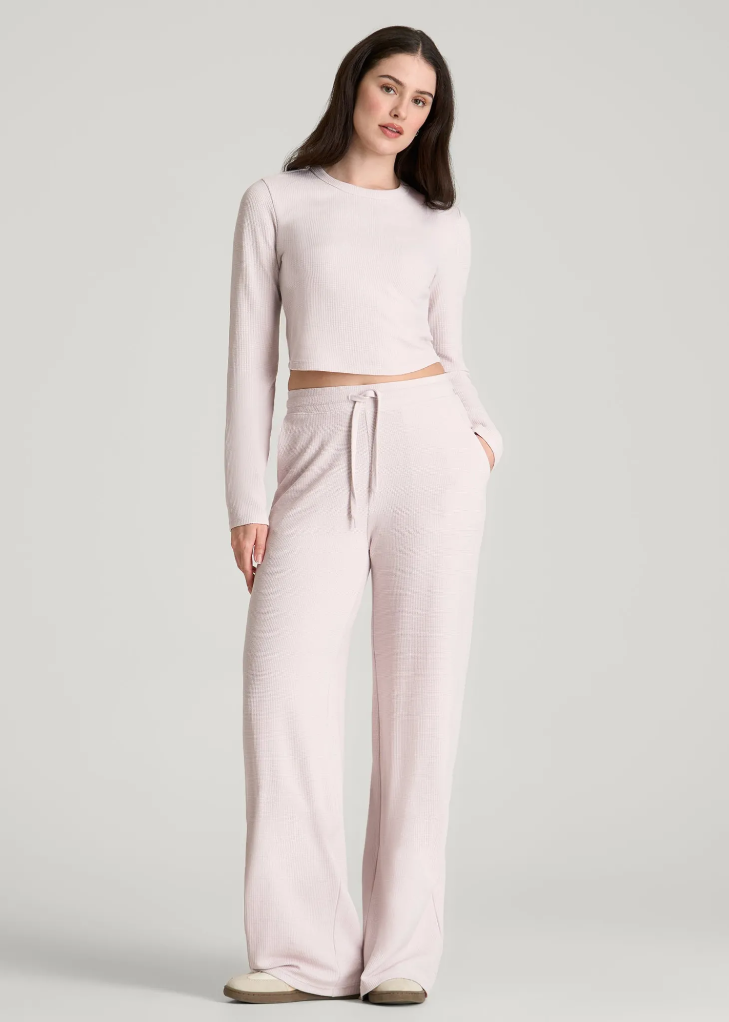 Mid Rise Waffle Wide Leg Pant for Tall Women