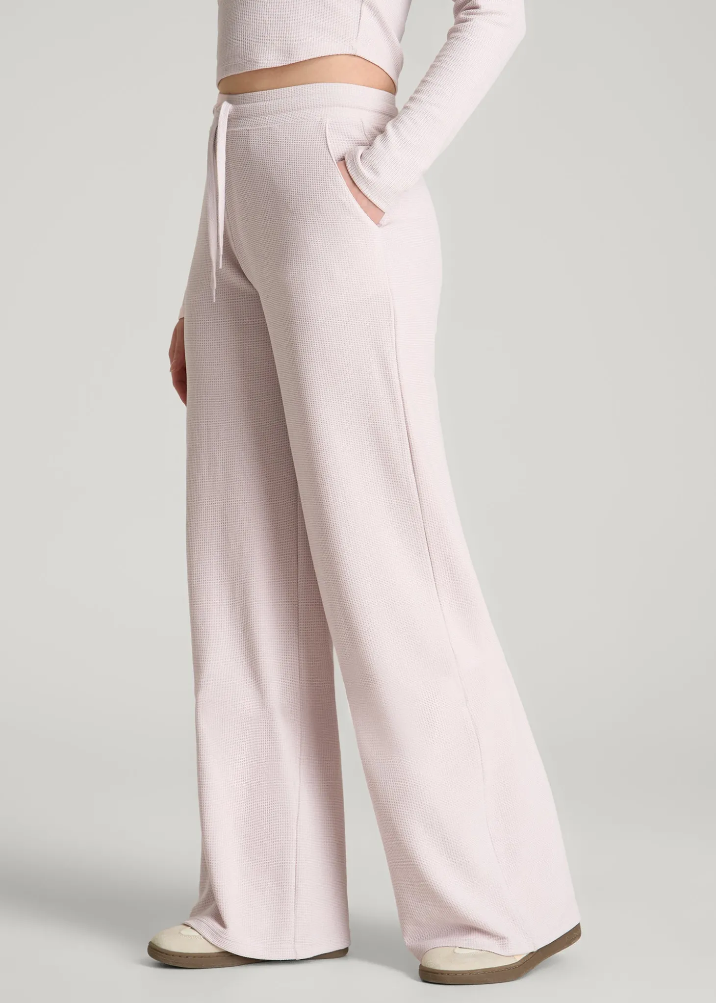 Mid Rise Waffle Wide Leg Pant for Tall Women